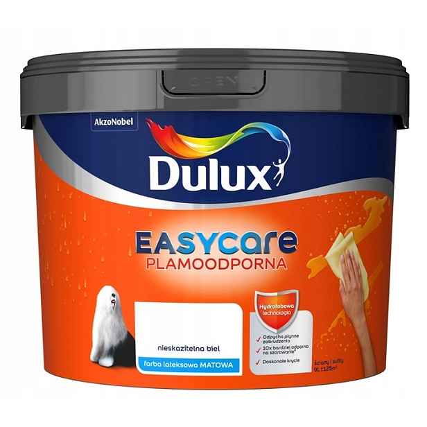 Barva Odolná Proti Skvrnám Dulux Easy-care 9L Bezchybná Bílá