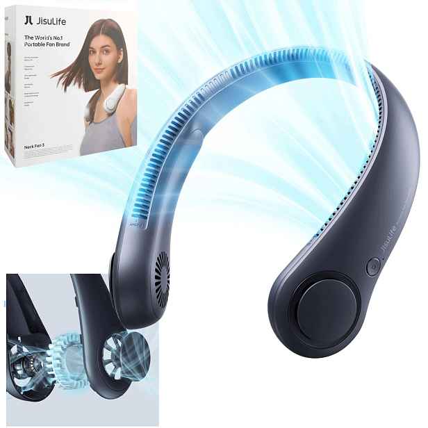JisuLife Neck Fan 3 Větráček Ventilátor na krk Bezdrátový Usb-c 4000 mAh