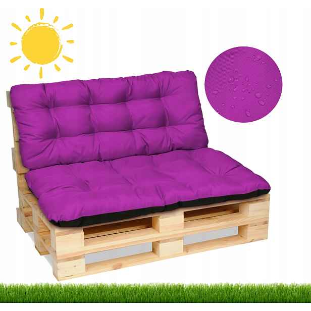 Polštáře na nábytek z palet, lavička 120x80+120x50 fuchsiová