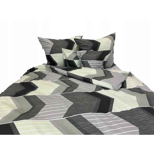 Povlečení bavlněné Lux 160x200 1251-1 šedá geometrie