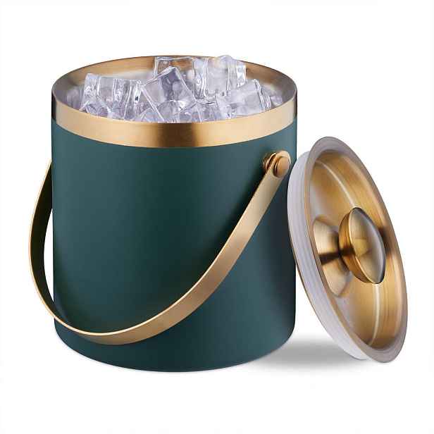Relaxdays KÝBL Zelený nerezový s víkem 1,5 l