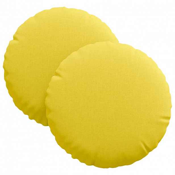 vidaXL Polštáře na sedadla 2 ks Textil Světlá žlutá Ø30 x 13 cm