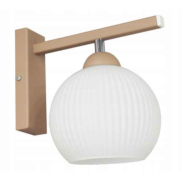 Nástěnná nástěnná lampa Klosz Glass ryflovaná béžová nástěnná svítidla Led lampy
