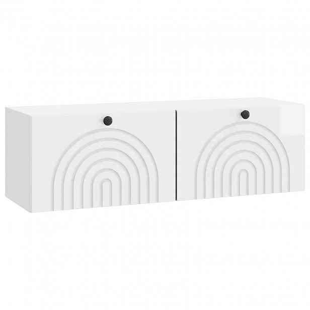 vidaXL Nástěnná TV skříň Bílá s vysokým leskem 98 x 31 x 30 cm
