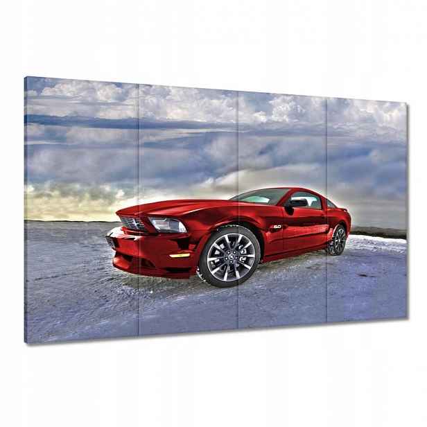 Obrazy 120x80 Červený Mustang Sníh