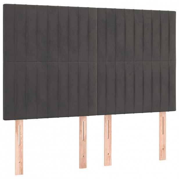 vidaXL Čelo postele tmavě šedé 144x5x118/128 cm sametové