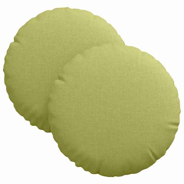 vidaXL Polštáře na sedadla 2 ks Textil Světlá zelená Ø30 x 13 cm