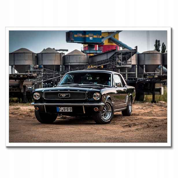 Plakáty v rámu 70x50 Černý Ford mustang Auto