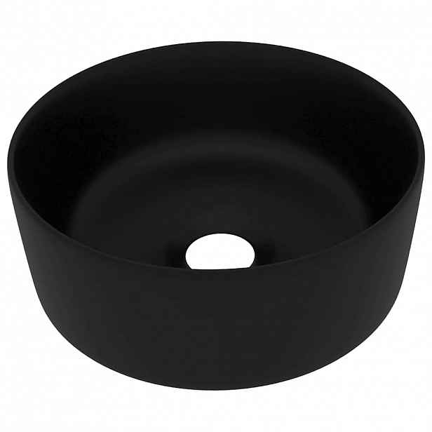 vidaXL Luxusní umyvadlo kulaté matné černé 40 x 15 cm keramické