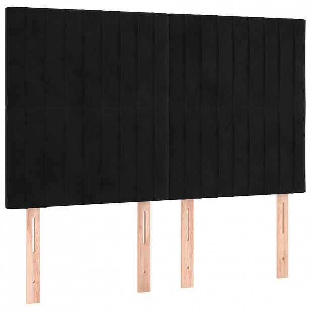 vidaXL Čelo postele černé 144x5x118/128 cm sametové