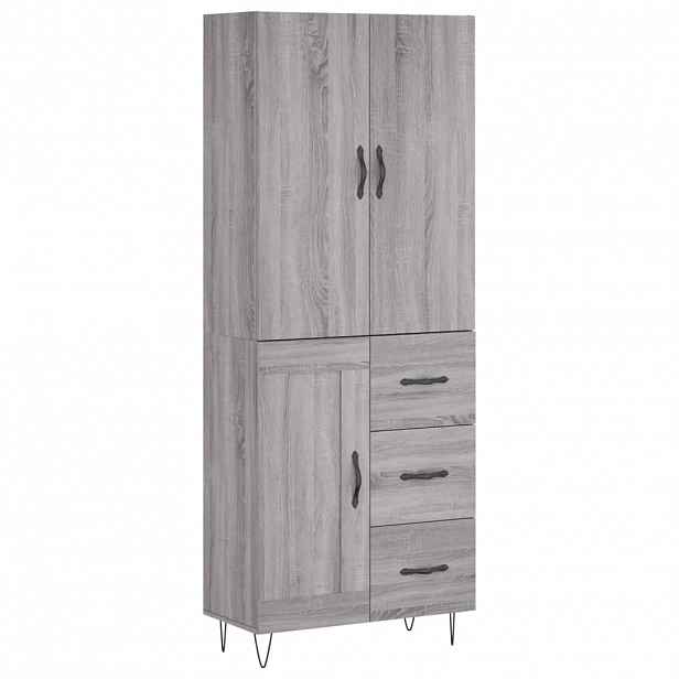vidaXL Skříň highboard šedá sonoma 69,5 x 34 x 180 cm kompozitní dřevo