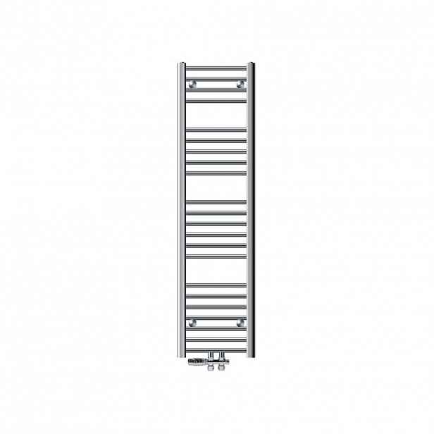 LuxeBath KOUPELNOVÝ radiátor Sahara 300 × 1400 mm, chrom, rovný, s průchozím ventilem