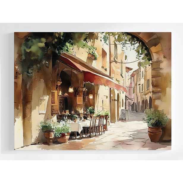 Plakát Město Ulice Restaurace Kavárna Trattoria 100x75