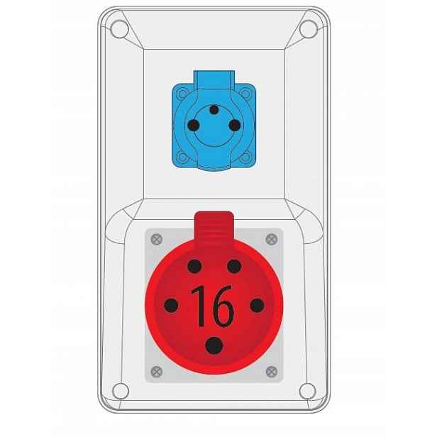 Rozvaděč R-box Kompakt 16A/5 1x250V B.165/1