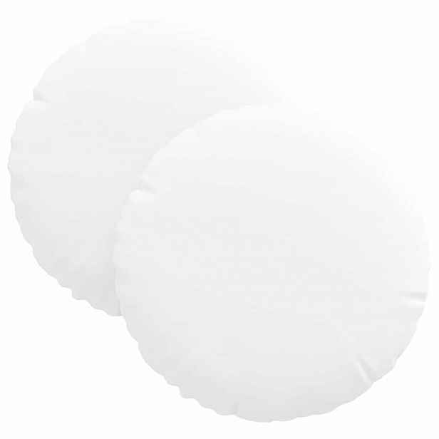 vidaXL Polštáře na sedadla 2 ks Textil Bílá Ø30 x 13 cm