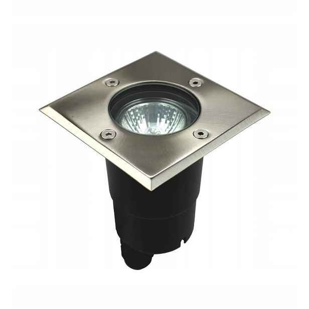 Lampa nájezdová stříbrná čtvercová 11 cm GU10 IP67 Su-ma
