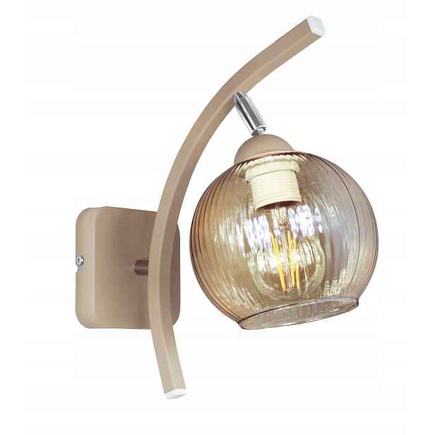 Nástěnná nástěnná lampa Klosz Rýhovaná béžová nástěnná lampa nástěnná svítidla