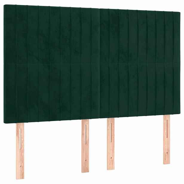 vidaXL Čelo postele tmavě zelené 144x5x118/128 cm sametové