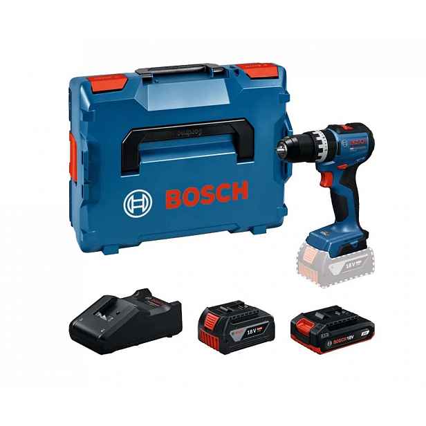 Bosch - 18V AKU vrtací šroubovák GSB18V-52, 2x aku 2,0/4,0 Ah Li-Ion, nabíječka 06019S0122