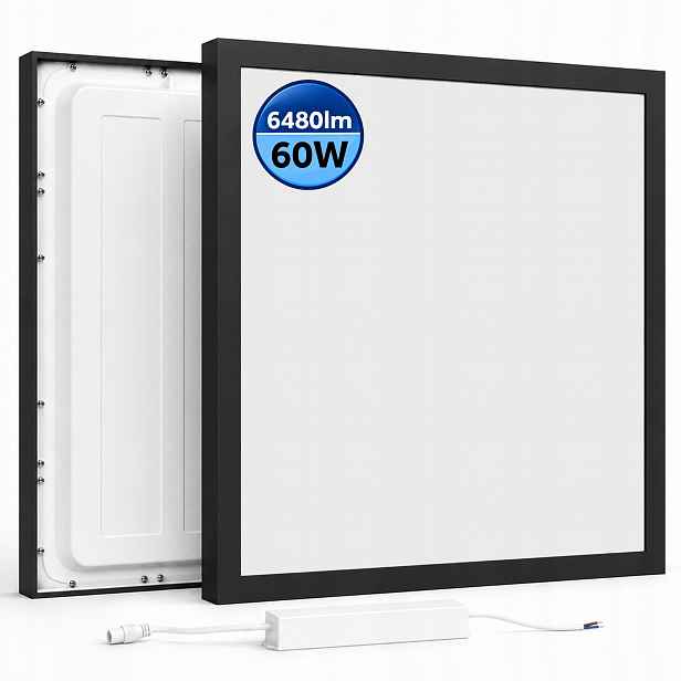 Led panel Nástěnný stropní lampa 60W Stropní Svítidlo 60 x 60 cm Černá 6480 lm