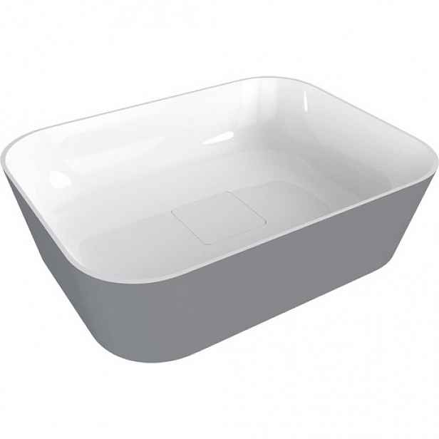 Polysan Banera umyvadlo na desku 49,5x34,5 cm šedá matná mat bez přepadu 14596.32