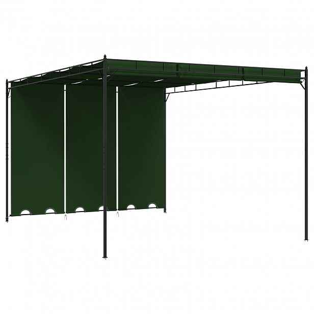 vidaXL Altán 4 x 3 x 2,3 m Zelená Polyester a ocel