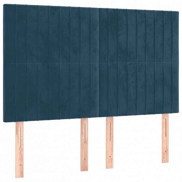 vidaXL Čelo postele tmavě modré 144x5x118/128 cm sametové