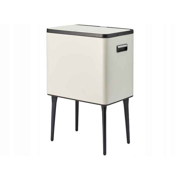 Automatický odpadkový koš, 35 l, kovový bílý