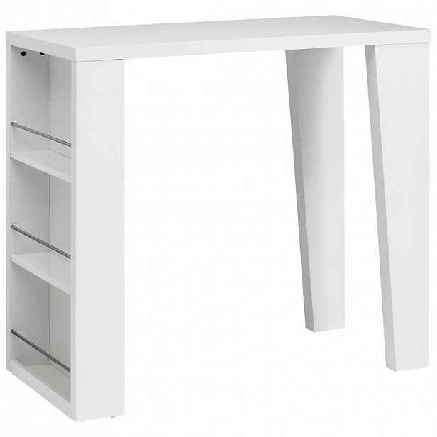 BAROVÝ STŮL, vysoce lesklá bílá, 120/107/60 cm