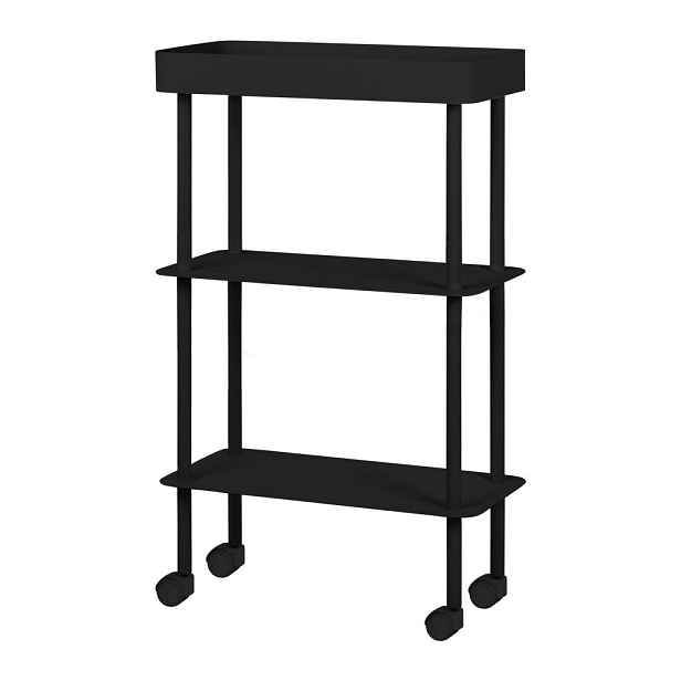 Černý kovový pojízdný regál 60x97x30 cm Nolle – noo.ma