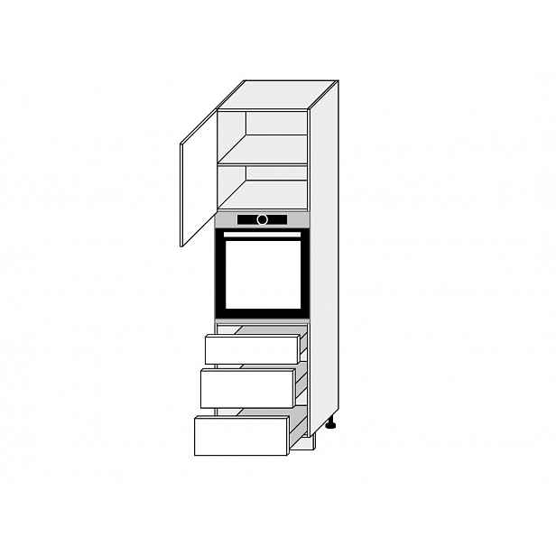 FOLLY, skříňka pro vestavbu D14RU/3A, dust grey/bílá