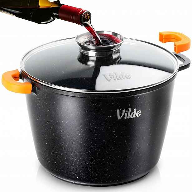 Hrnec Granitový s víkem pro vaření a dušení pečení 28 cm 9,7 l