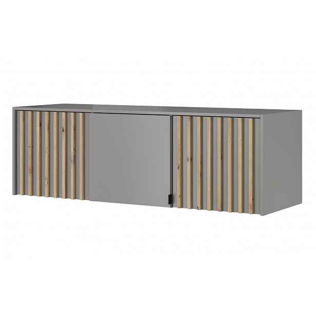 Nástavba na šatní skříň MARFA - šířka 155 cm, šedá / dub artisan