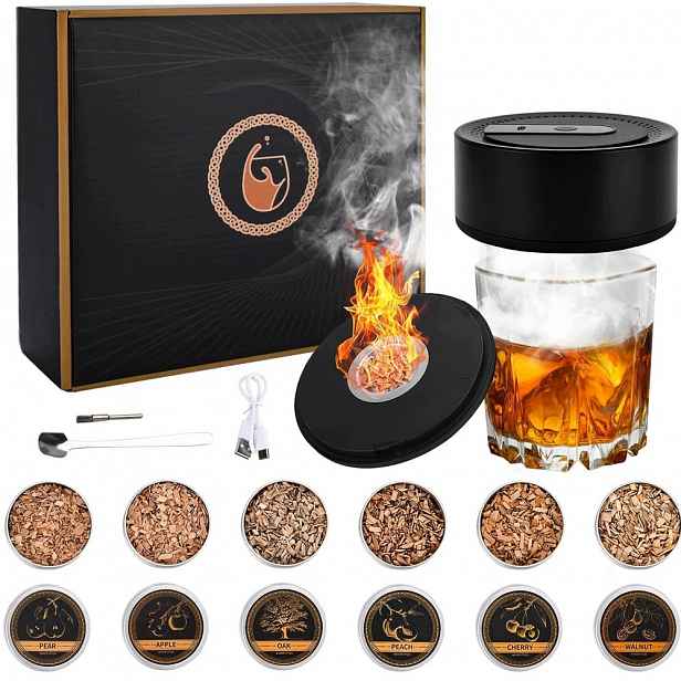 Sada Na Uzení Whisky Smoker 8 Aromátů Dárek Pro Muže Velká