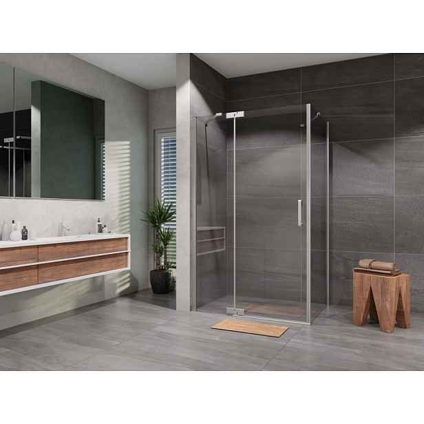 Sprchový kout obdélník otevírací Brix 1200x800, chrom, čiré sklo, levé provedení