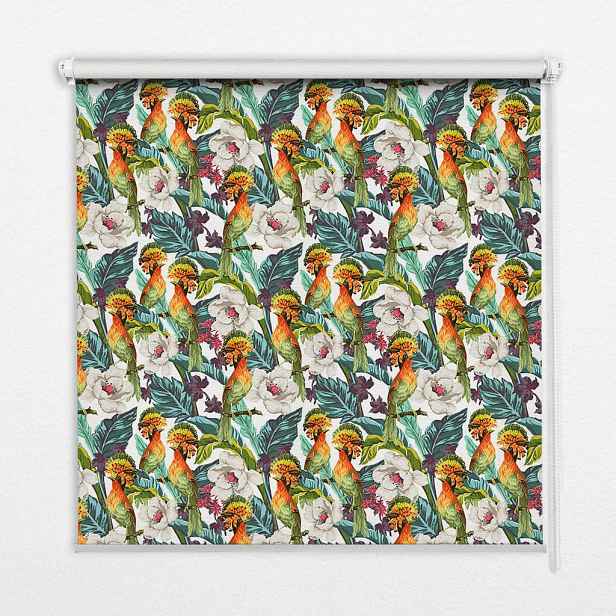 TULUP VNITŘNÍ roleta - okenní roleta - roleta - 60x140 cm - Ptáci a květiny