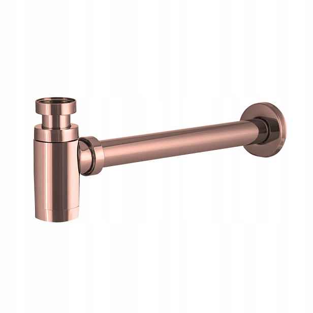 Umyvadlový sifon mosazný rosegold kulatý Gamma