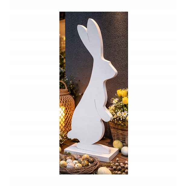 Velký Velikonoční zajíc výška 70 cm, socha, zajíček, králík, bílé Dřevo