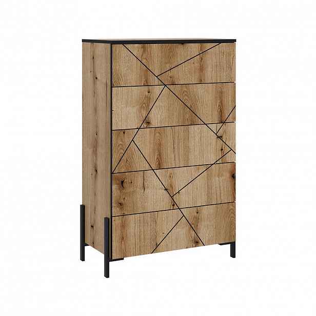 Vicco KREDENC Hatto Dub 78 x 120 cm s 5 zásuvkami
