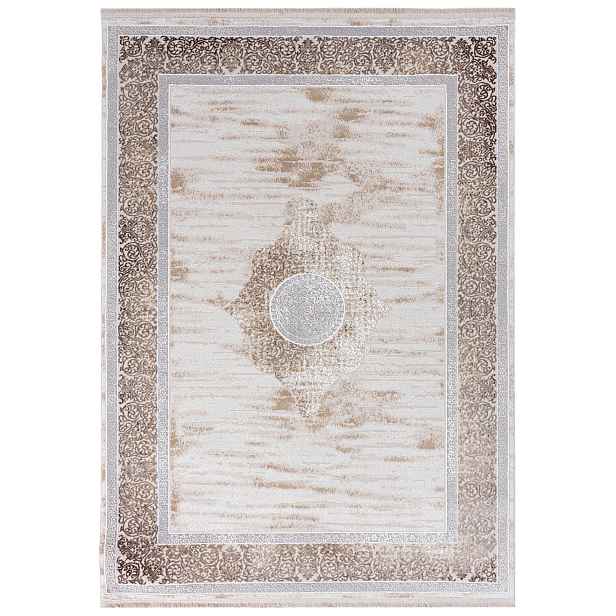 Koberec do chodby béžový 80x150 cm rámeček klasický měkký pro alergiky
