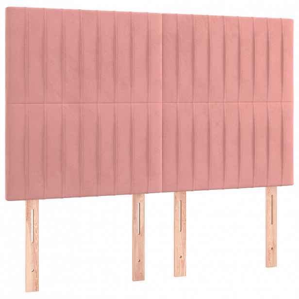 vidaXL Čelo postele růžové 144x5x118/128 cm sametové