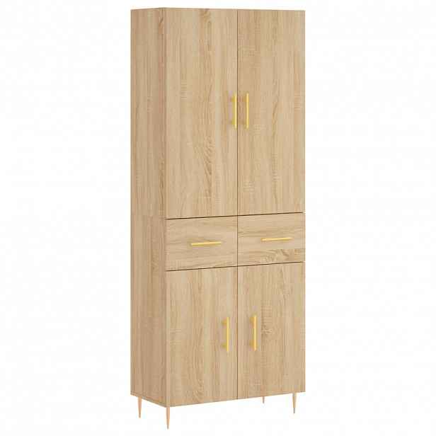 vidaXL Skříň highboard dub sonoma 69,5 x 34 x 180 cm kompozitní dřevo