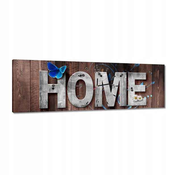 Hodiny 90x30 Nápis Home