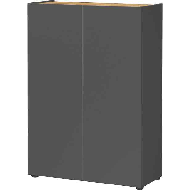 Antracitová skříňka v dekoru dubu 74x105x33 cm Alviano – Germania