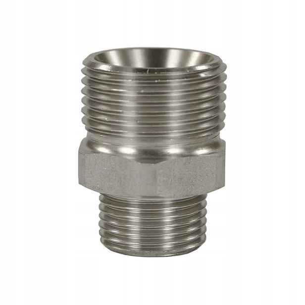 Redukce z nerezové oceli Inox M22x1,5 Ag – 1/4" Ag 500 bar