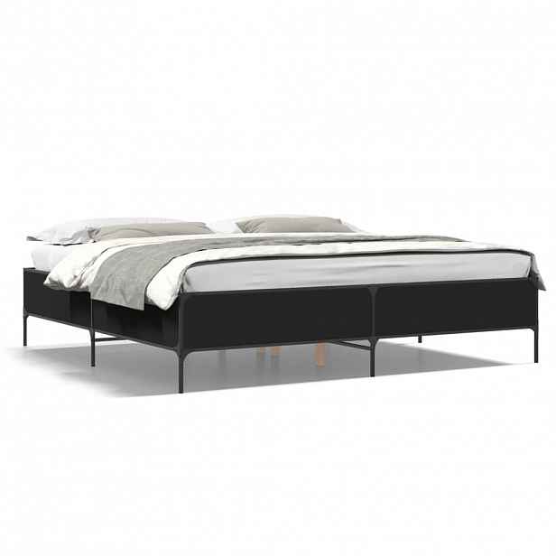 vidaXL Rám postele černý 180 x 200 cm kompozitní dřevo a kov