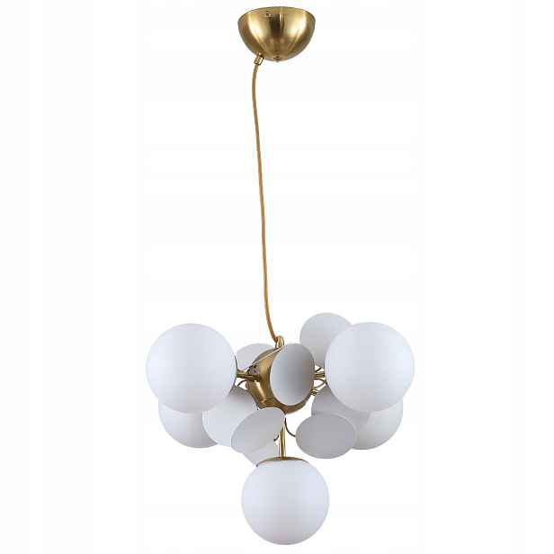 Závěsná lampa zlatá skleněná koule moderní do ložnice
