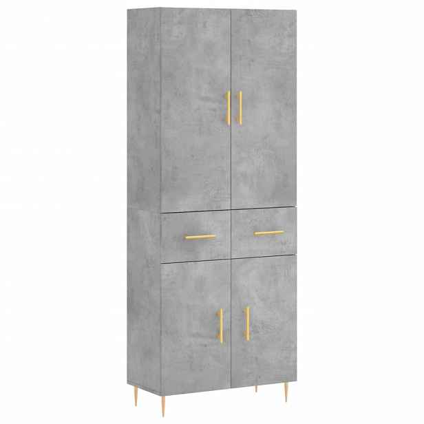 vidaXL Skříň highboard betonově šedá 69,5x34x180 cm kompozitní dřevo