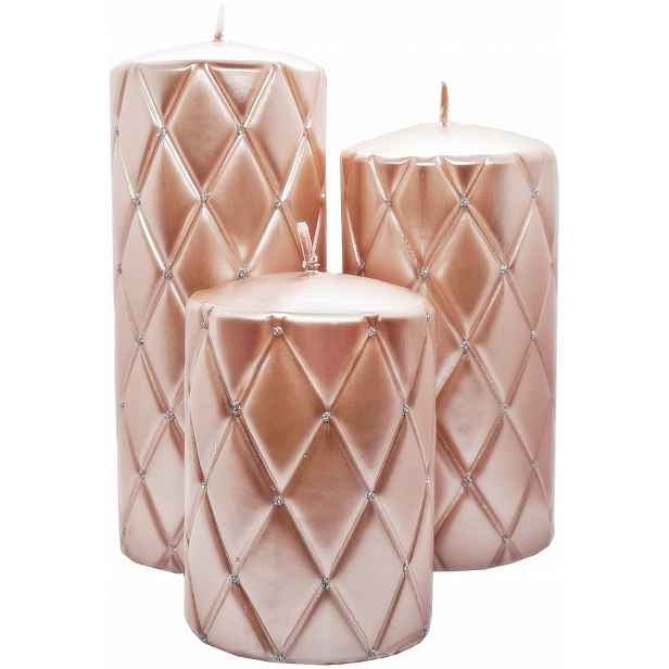 Sada Ozdobných Svíček Florence Rose Gold Artman