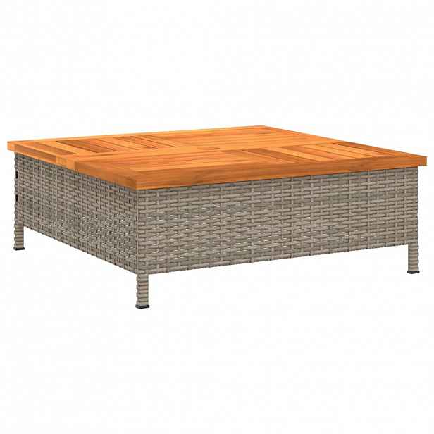 vidaXL Kryt na stojan slunečníku šedý 70x70x25 cm polyratan a akácie